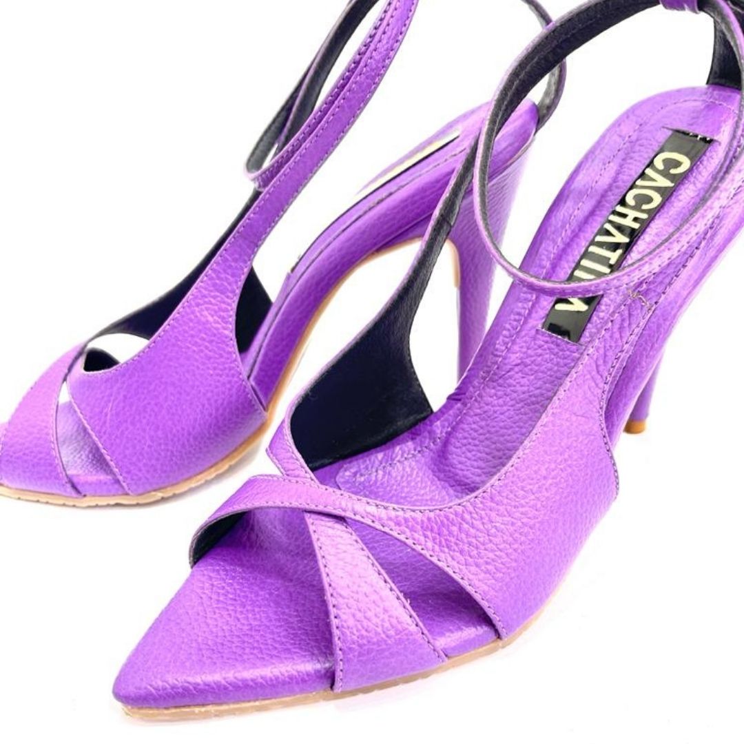 TACÒN - FAUXETY - 8.5 - CUERO MORADO - CALZADO CACHATINA