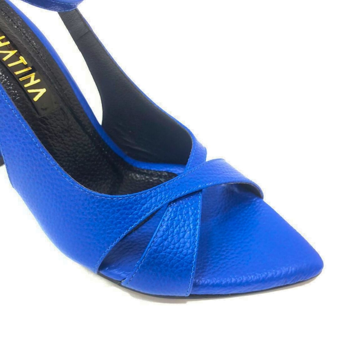 TACÒN - FAUXETY - 8.5 - CUERO AZUL PRINCESA - CALZADO CACHATINA