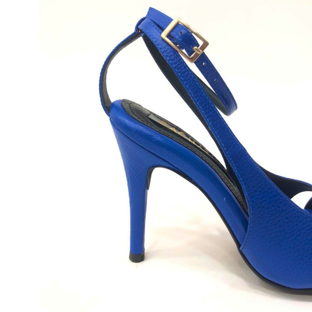 TACÒN - FAUXETY - 8.5 - CUERO AZUL PRINCESA - CALZADO CACHATINA