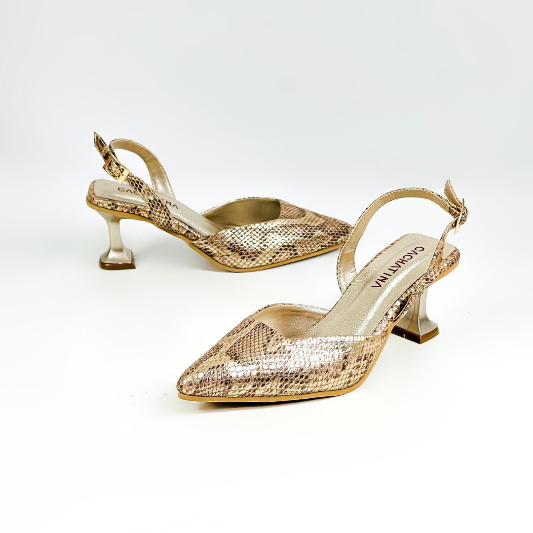 GISELA - CALZADO CACHATINA - ESTILETO MUJER - CUERO DARBY SNAKE - TACON 5.5 (8 CM)