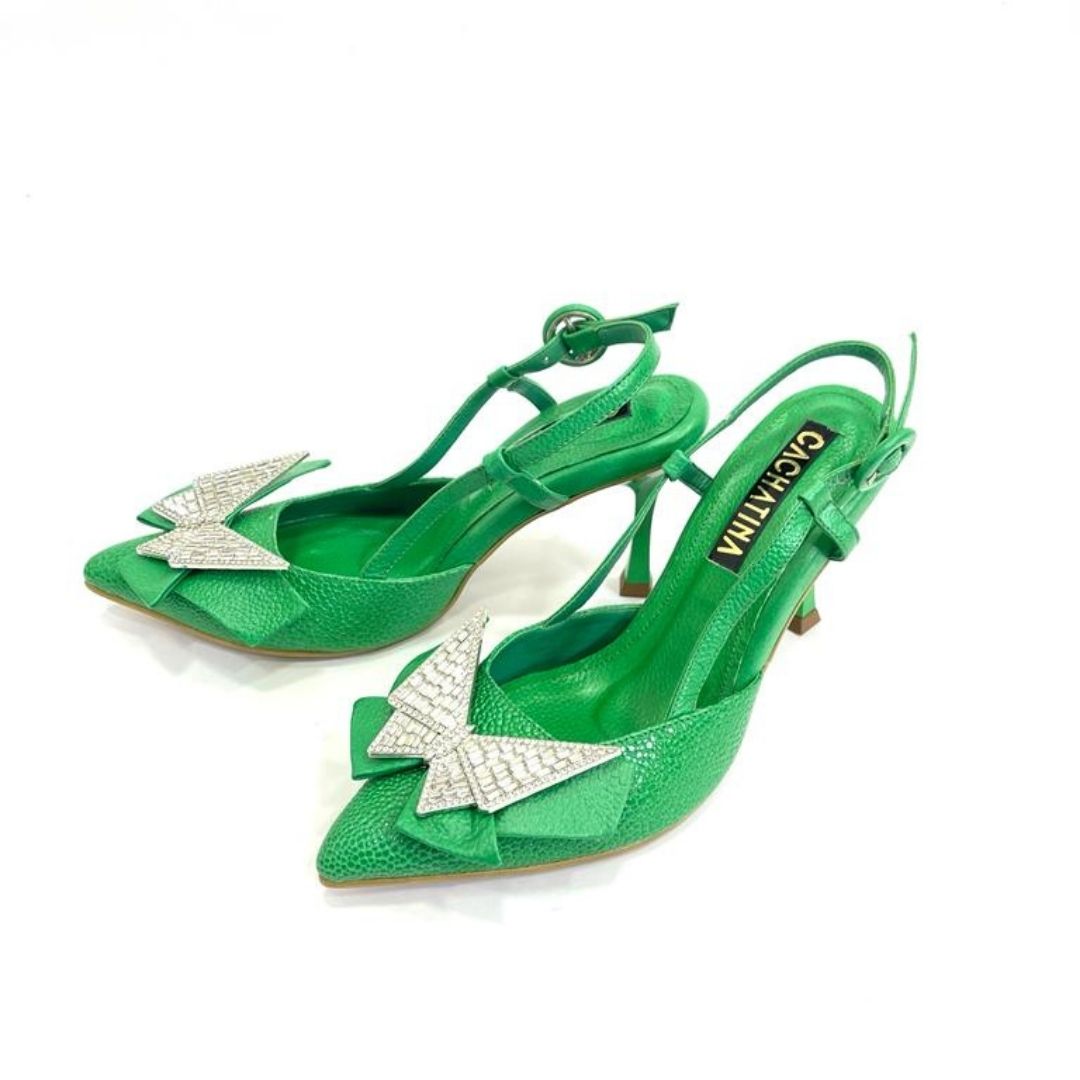 TACÒN - GLAREND - 7.5 - CUERO VERDE LOZZA - CALZADO CACHATINA