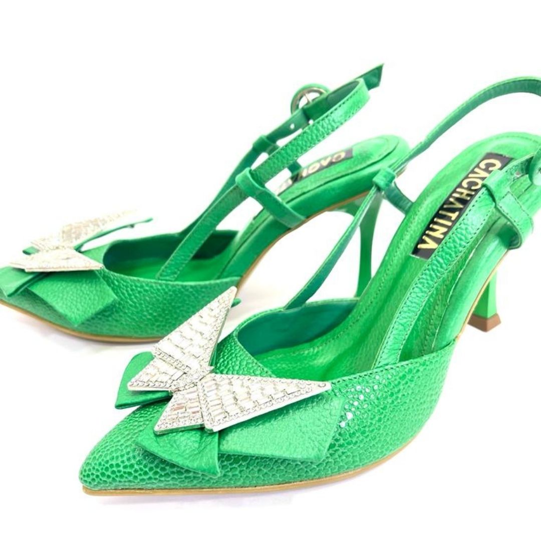 TACÒN - GLAREND - 7.5 - CUERO VERDE LOZZA - CALZADO CACHATINA