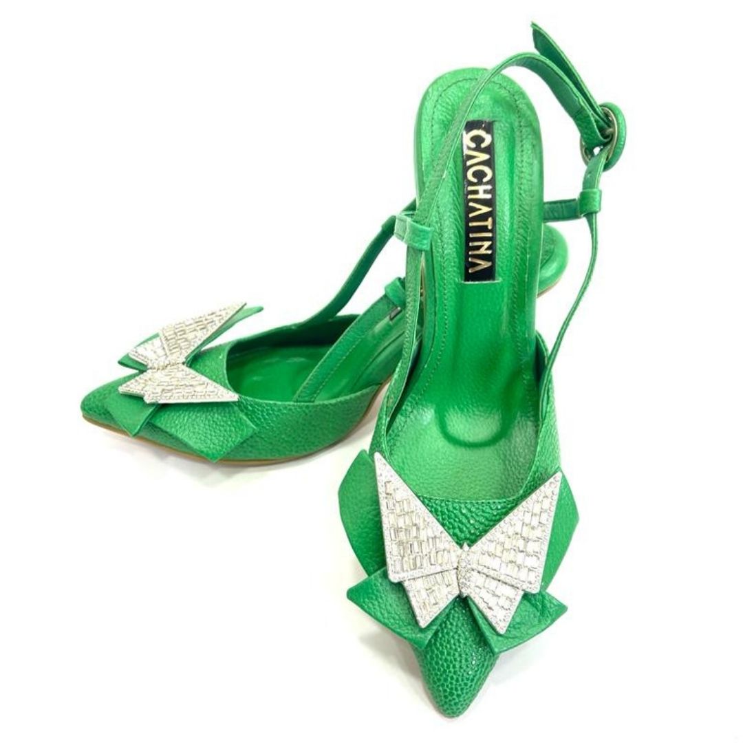 TACÒN - GLAREND - 7.5 - CUERO VERDE LOZZA - CALZADO CACHATINA