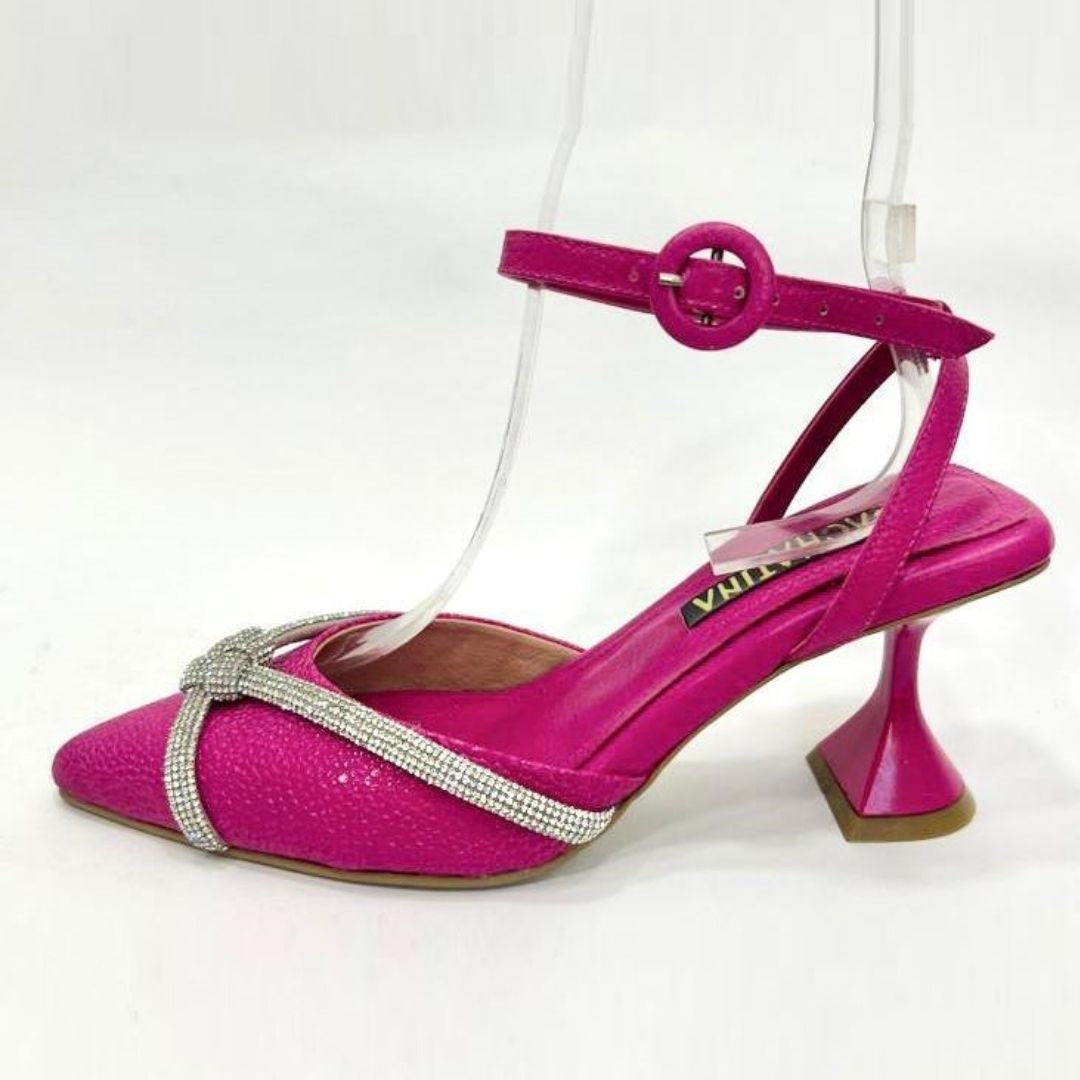 TACÒN - HUMANY - 5.5 - CUERO FUCSIA - CALZADO CACHATINA