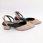 IDRIS - CALZADO CACHATINA - ESTILETO MUJER - CUERO TAUPE X NEGRO - TACON 3.5 (5.5 CM)