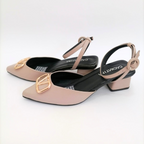 IDRIS - CALZADO CACHATINA - ESTILETO MUJER - CUERO TAUPE X NEGRO - TACON 3.5 (5.5 CM)