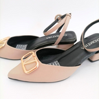 IDRIS - CALZADO CACHATINA - ESTILETO MUJER - CUERO TAUPE X NEGRO - TACON 3.5 (5.5 CM)
