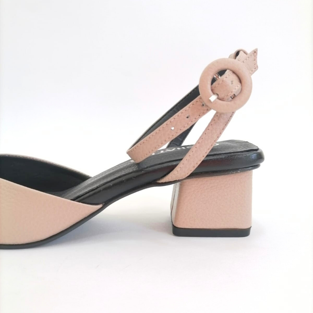 IDRIS - CALZADO CACHATINA - ESTILETO MUJER - CUERO TAUPE X NEGRO - TACON 3.5 (5.5 CM)