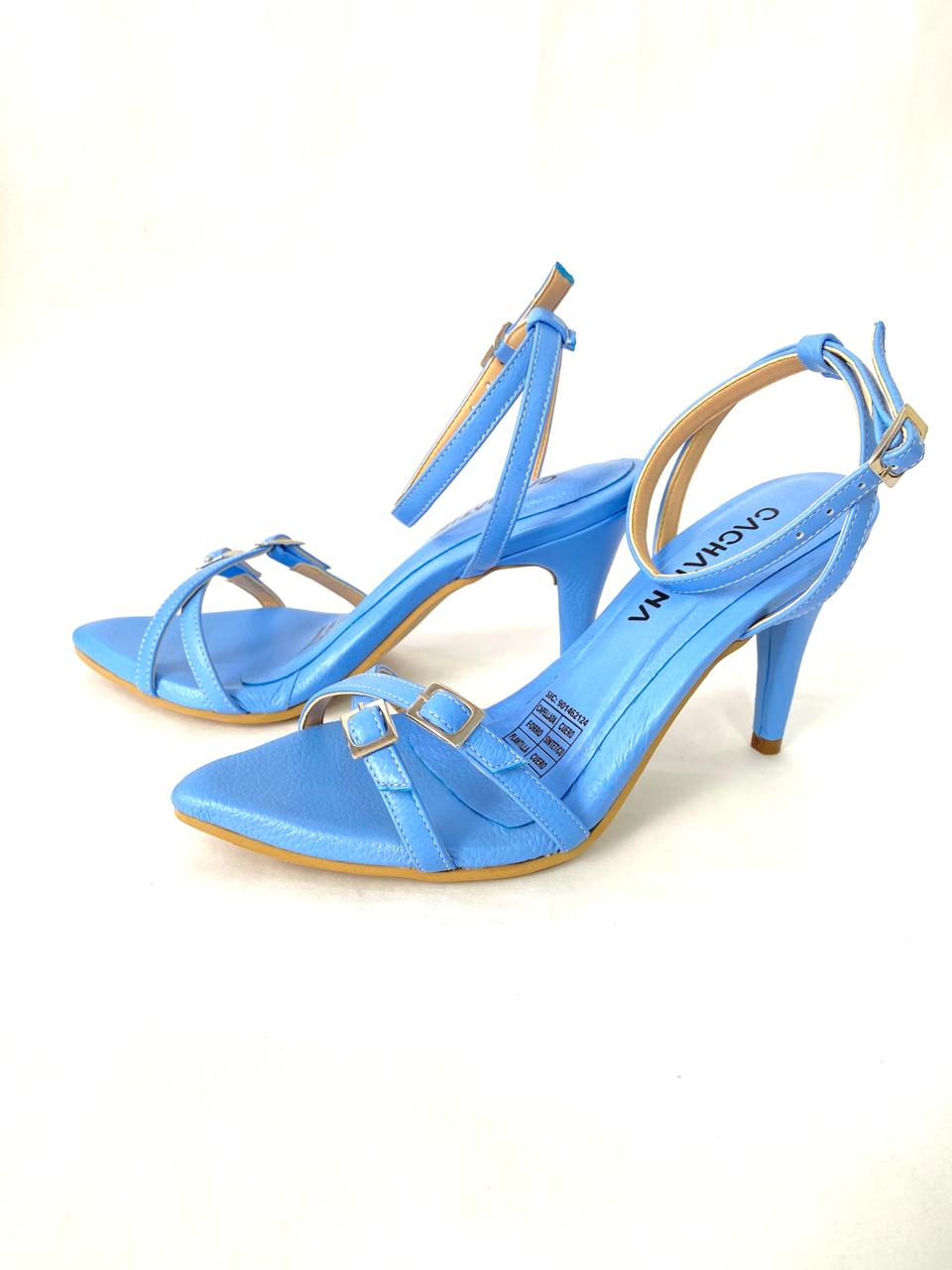 TACÒN - JANSET - 7.5 - CUERO AZUL CIELO- CALZADO CACHATINA