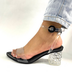 CALZADO CACHATINA - TACON MUJER - JASIRA - CUERO NEGRO - ALTURA 5.5 (7 CM)