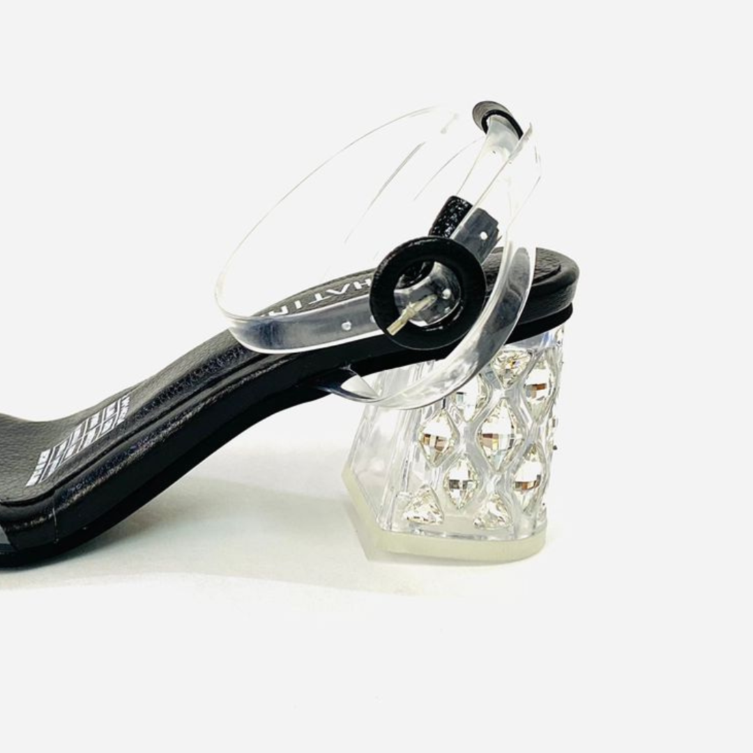 CALZADO CACHATINA - TACON MUJER - JASIRA - CUERO NEGRO - ALTURA 5.5 (7 CM)