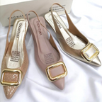 JINLAN - CALZADO CACHATINA - ESTILETO MUJER - CUERO DORADO - TACON 3.5 (5 CM)
