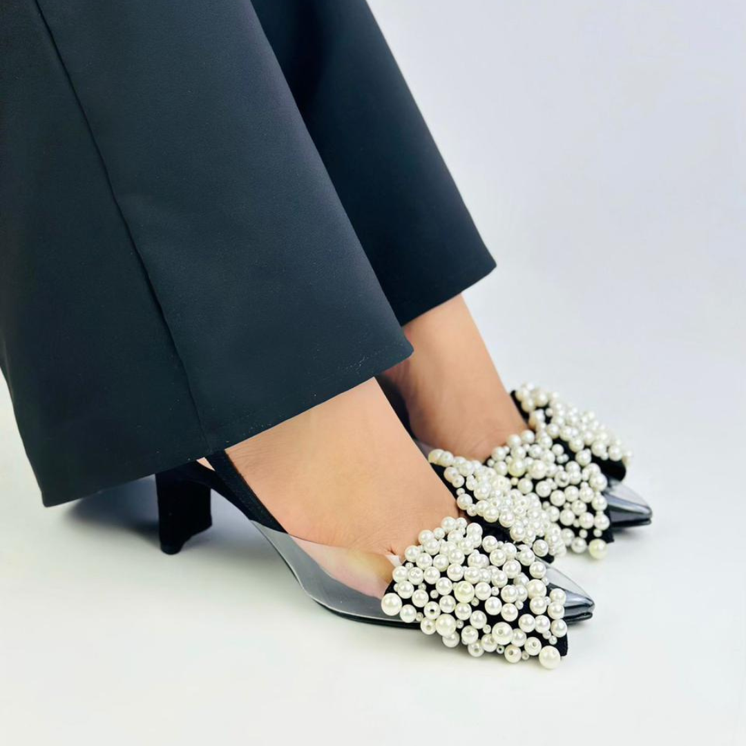JINYU - CALZADO CACHATINA - ESTILETO MUJER - DENIM NEGRO - TACON 5.5 (7 CM)