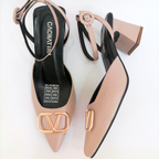 KALANDY - CALZADO CACHATINA - ESTILETO MUJER - CUERO TAUPE X NEGRO - TACON 5.5 (7.5 CM)