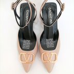 KALANDY - CALZADO CACHATINA - ESTILETO MUJER - CUERO TAUPE X NEGRO - TACON 5.5 (7.5 CM)