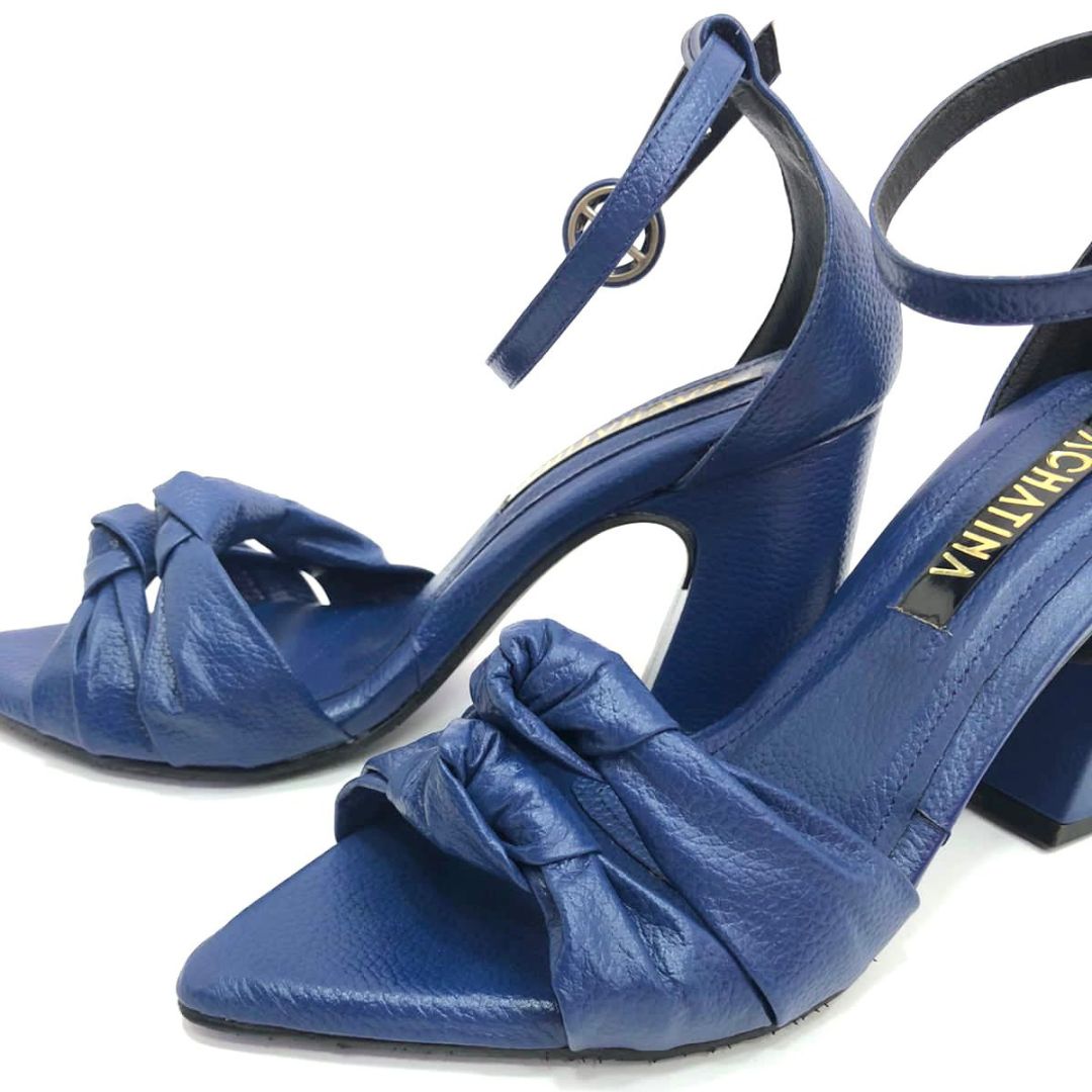 TACÒN - KALENIA - 7.5 - CUERO AZUL NOCHE - CALZADO CACHATINA