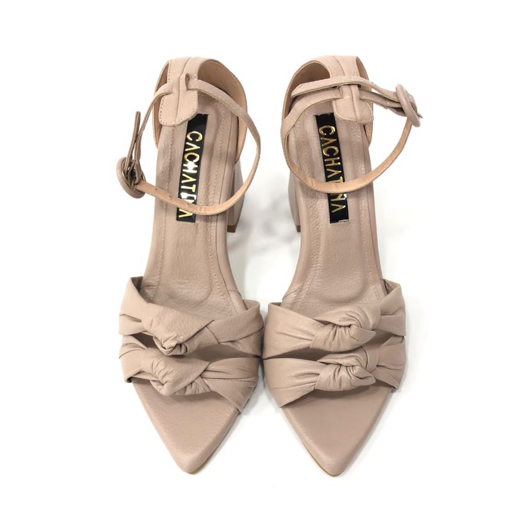 TACÒN - KALENIA - 7.5 - CUERO TAUPE - CALZADO CACHATINA