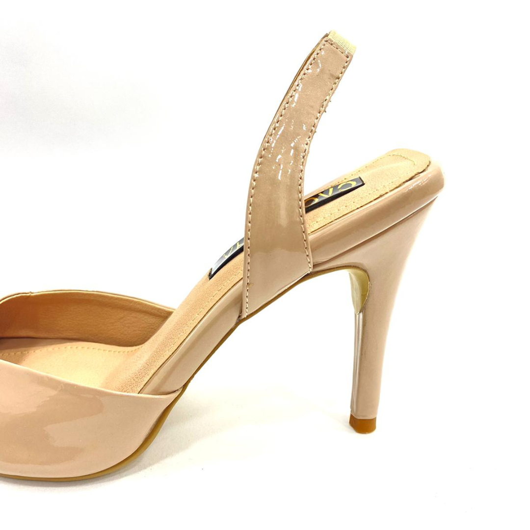 KAPRINA - CALZADO CACHATINA - ESTILETO MUJER - CUERO CHAROL TAUPE - TACON 7.5 (10 CM)