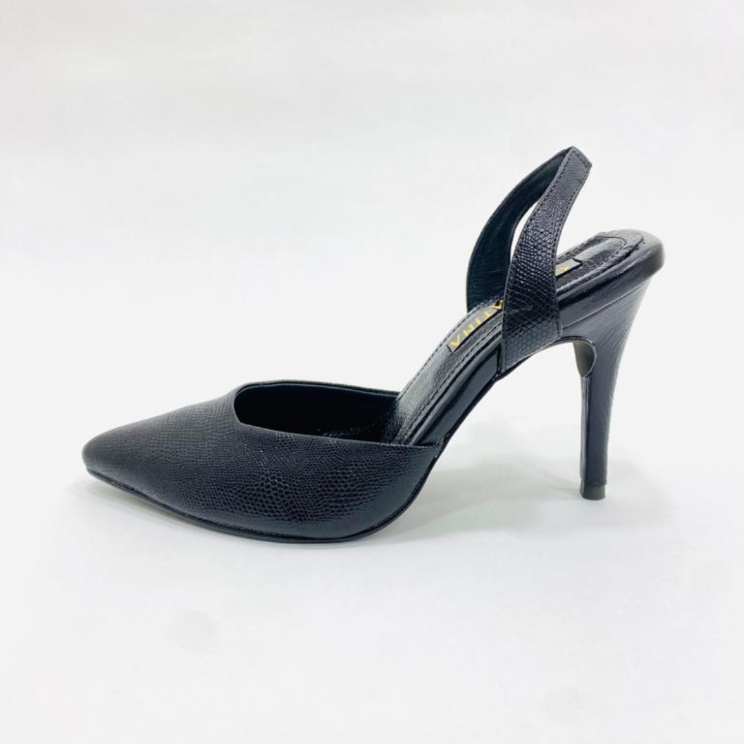 KAPRINA - CALZADO CACHATINA - ESTILETO MUJER - CUERO DEJAVU NEGRO - TACON 8.5 (11 CM)