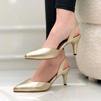 KAPRINA - CALZADO CACHATINA - ESTILETO MUJER - CUERO DORADO - TACON 8.5 (11 CM)
