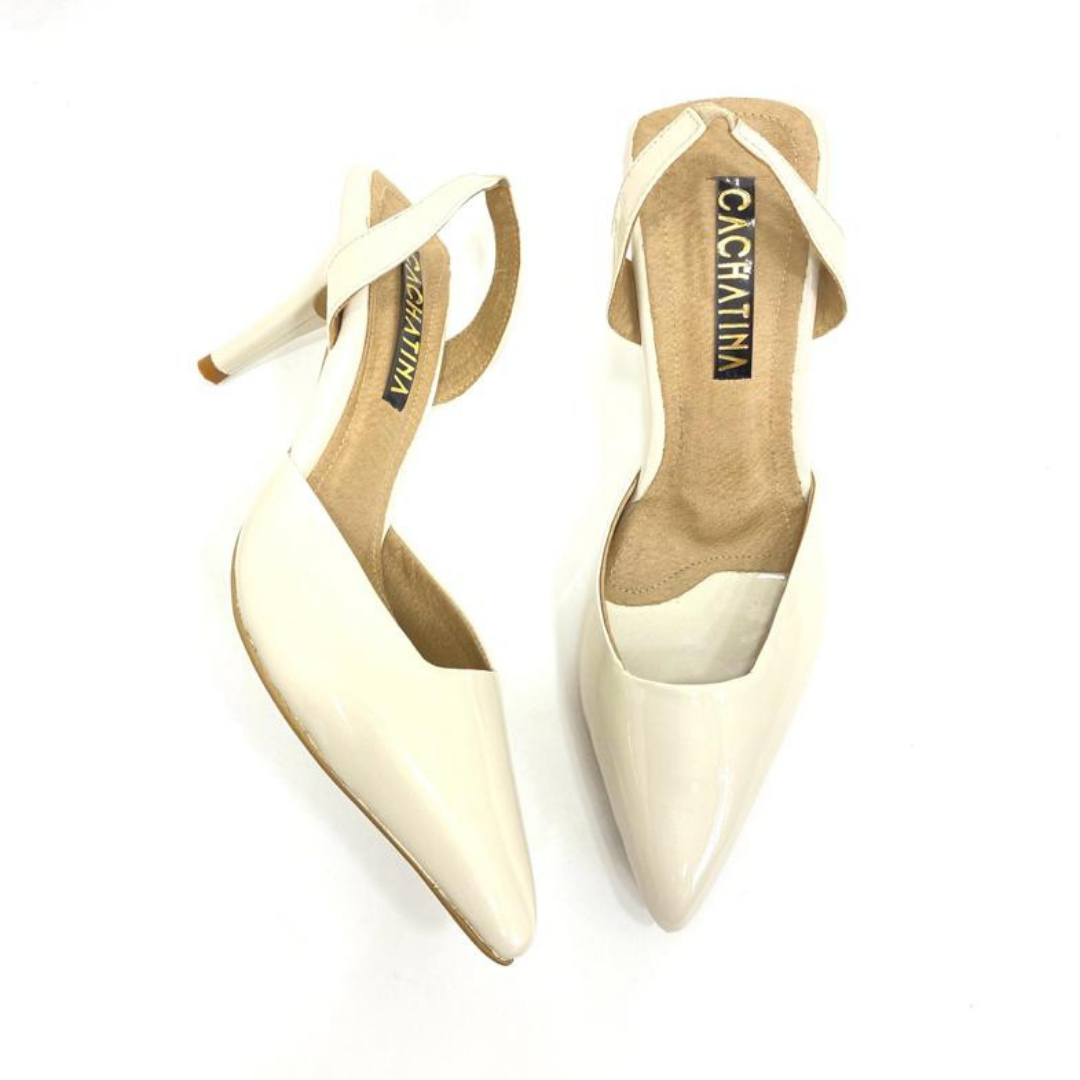 KAPRINA - CALZADO CACHATINA - ESTILETO MUJER - CUERO CHAROL TALCO - TACON 7.5 (10 CM)