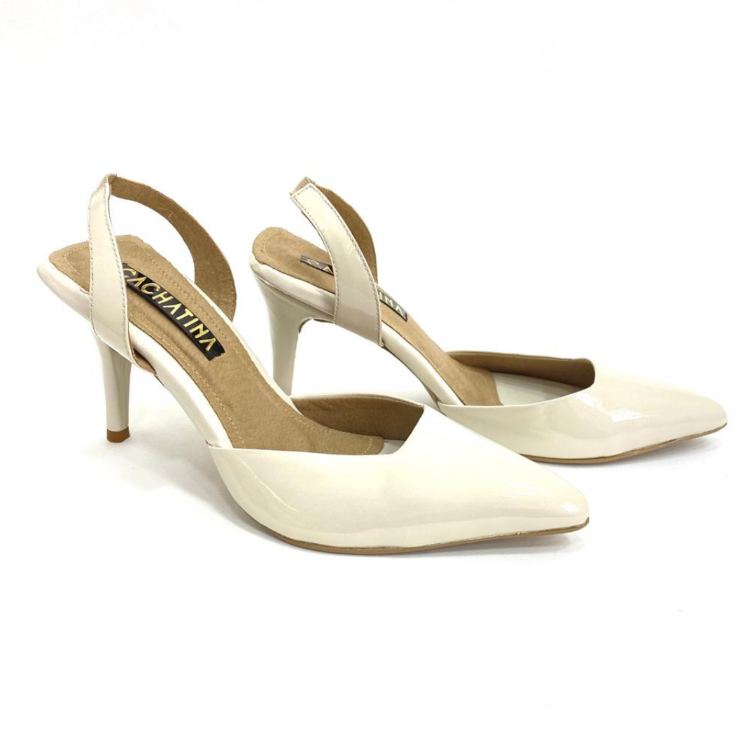 KAPRINA - CALZADO CACHATINA - ESTILETO MUJER - CUERO CHAROL TALCO - TACON 7.5 (10 CM)