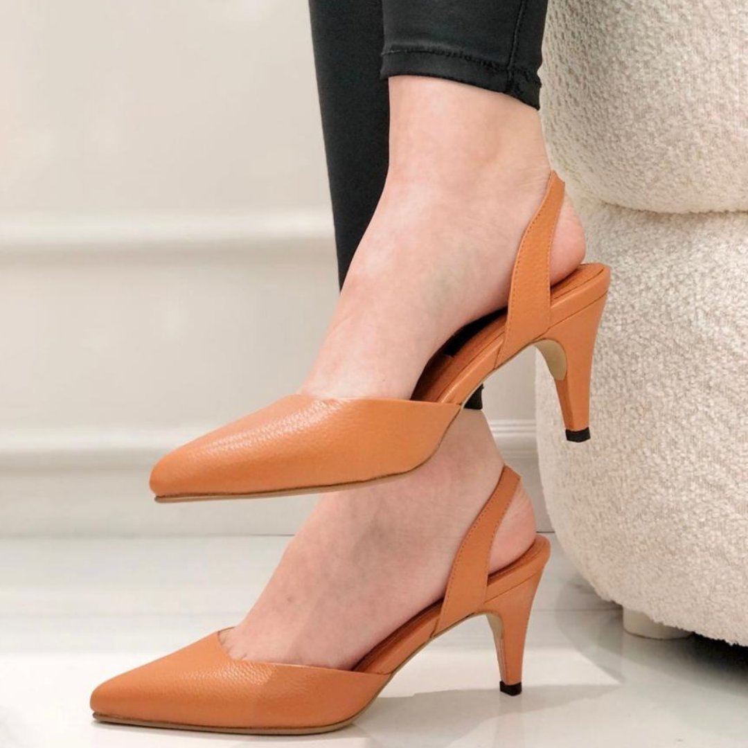 KAPRINA - CALZADO CACHATINA - ESTILETO MUJER - CUERO MIEL - TACON 8.5 (11 CM)