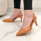 KAPRINA - CALZADO CACHATINA - ESTILETO MUJER - CUERO MIEL - TACON 8.5 (11 CM)