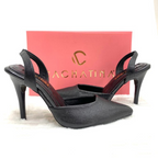 KAPRINA - CALZADO CACHATINA - ESTILETO MUJER - CUERO DEJAVU NEGRO - TACON 8.5 (11 CM)