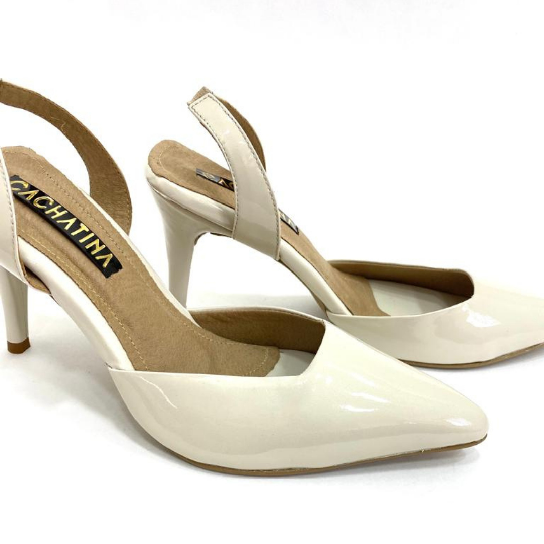 KAPRINA - CALZADO CACHATINA - ESTILETO MUJER - CUERO CHAROL TALCO - TACON 7.5 (10 CM)