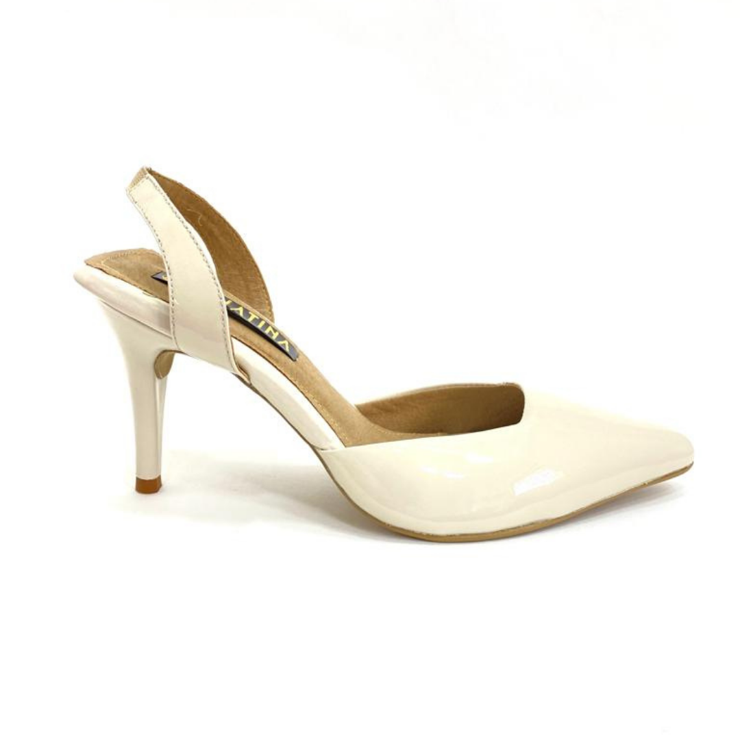 KAPRINA - CALZADO CACHATINA - ESTILETO MUJER - CUERO CHAROL TALCO - TACON 7.5 (10 CM)