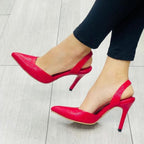 TACÒN - KAPRINA - 8.5 - CUERO ROJO - CALZADO CACHATINA