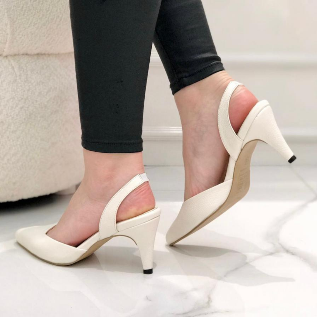 KAPRINA - CALZADO CACHATINA - ESTILETO MUJER - CUERO TALCO - TACON 7.5 (10 CM)