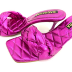 CALZADO CACHATINA - TACON MUJER - KIM - CUERO FUCSIA METALIZADO - ALTURA 5.5 (7 CM)