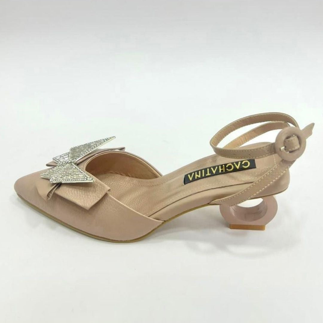 TACÒN - KLAMY - 5.5 - CUERO TAUPE - CALZADO CACHATINA