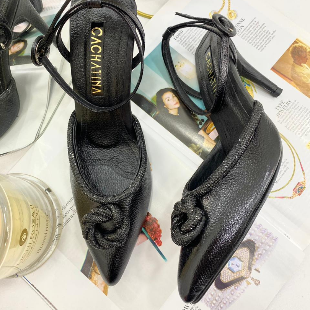 LORELAY - CALZADO CACHATINA - ESTILETO MUJER - CUERO NEGRO - TACON 8.5 (11 CM)