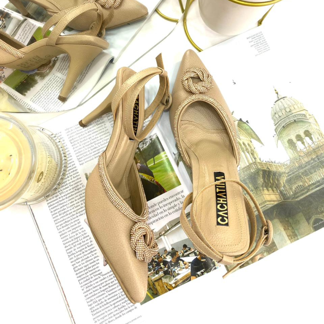 LORELAY - CALZADO CACHATINA - ESTILETO MUJER - CUERO TAUPE - TACON 8.5 (11 CM)