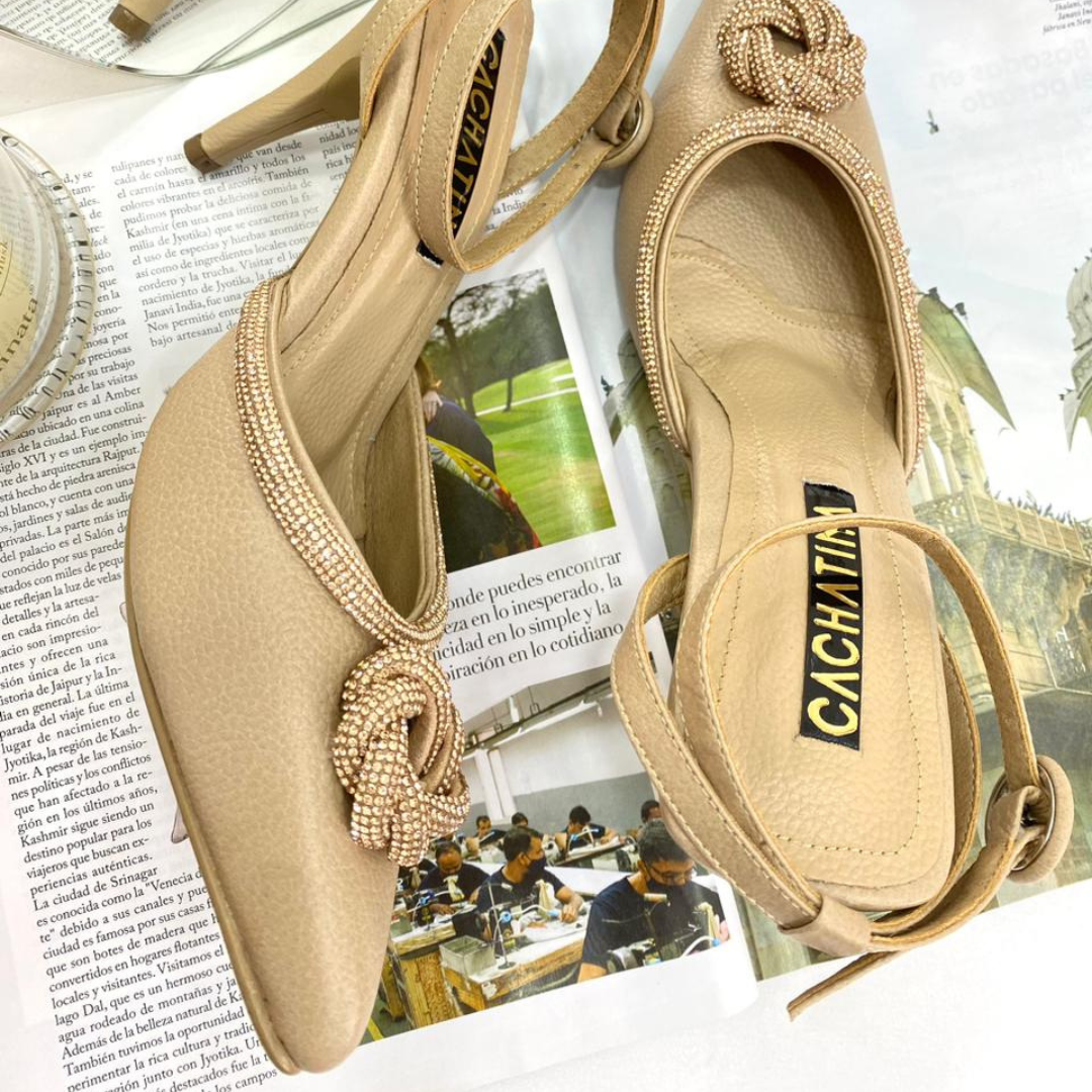 LORELAY - CALZADO CACHATINA - ESTILETO MUJER - CUERO TAUPE - TACON 8.5 (11 CM)