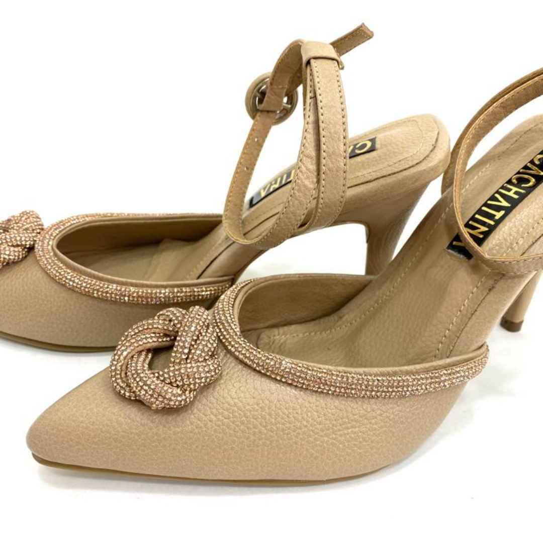 LORELAY - CALZADO CACHATINA - ESTILETO MUJER - CUERO TAUPE - TACON 8.5 (11 CM)