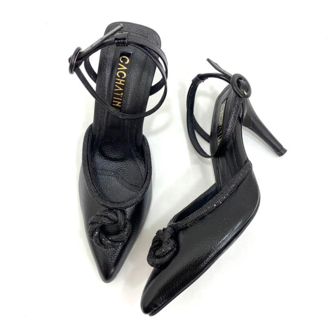 LORELAY - CALZADO CACHATINA - ESTILETO MUJER - CUERO NEGRO - TACON 8.5 (11 CM)