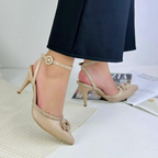 LORELAY - CALZADO CACHATINA - ESTILETO MUJER - CUERO TAUPE - TACON 8.5 (11 CM)