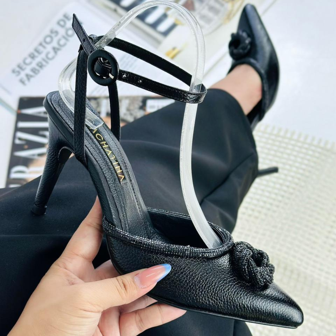 LORELAY - CALZADO CACHATINA - ESTILETO MUJER - CUERO NEGRO - TACON 8.5 (11 CM)