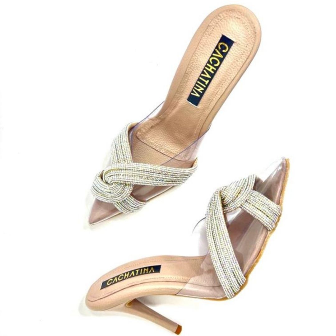 TACÒN - LOWKEY - 8.5 - CUERO TAUPE X PLATEADO - CALZADO CACHATINA