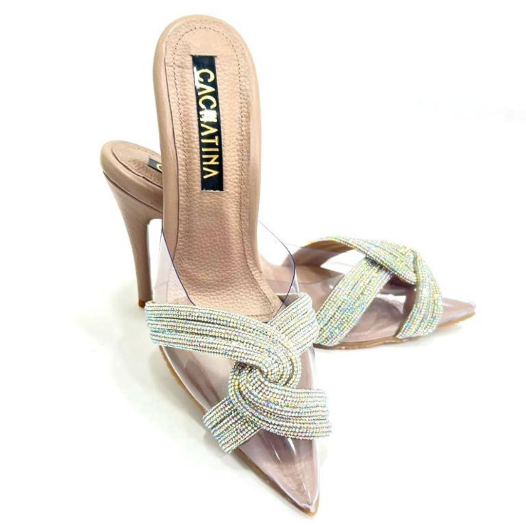 TACÒN - LOWKEY - 8.5 - CUERO TAUPE X PLATEADO - CALZADO CACHATINA