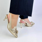 MARCELA - CALZADO CACHATINA - ESTILETO MUJER - CUERO DORADO - TACON 5.5 (7.5 CM)