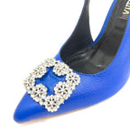 TACÒN - MAMBRIS - 8.5 - CUERO AZUL PRINCESA - CALZADO CACHATINA