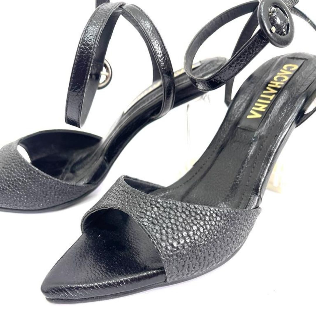 TACÓN - MOLDEN - 7.5 - CUERO NEGRO - CALZADO CACHATINA
