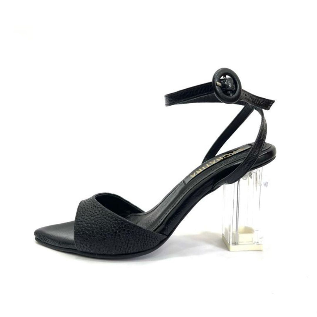 TACÓN - MOLDEN - 7.5 - CUERO NEGRO - CALZADO CACHATINA