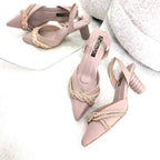 TACÒN - MULTIBEL - 5.5 - CUERO TAUPE X ORO ROSA - CALZADO CACHATINA