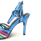 TACÒN -NABILA - 8.5 - CUERO METALIZADO AZUL - CALZADO CACHATINA